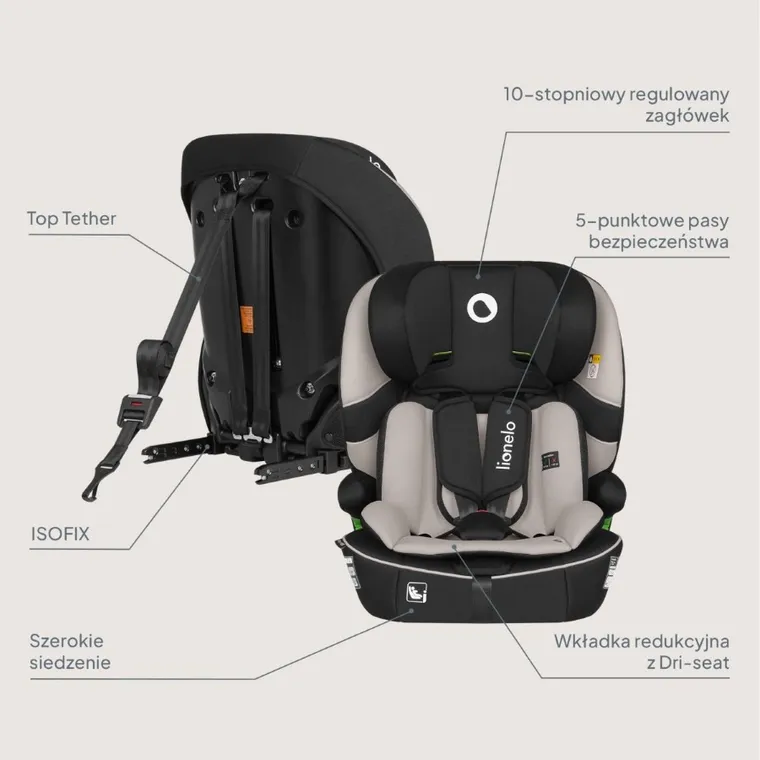 Lionelo, Billy, scaun auto, i-Size, Beige Latte, 76-150 cm