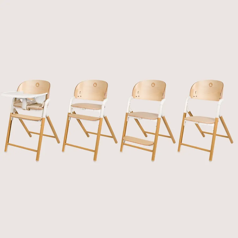 Lionelo, Celia, scaun multifunctional din lemn 3in1, White Natural Wood