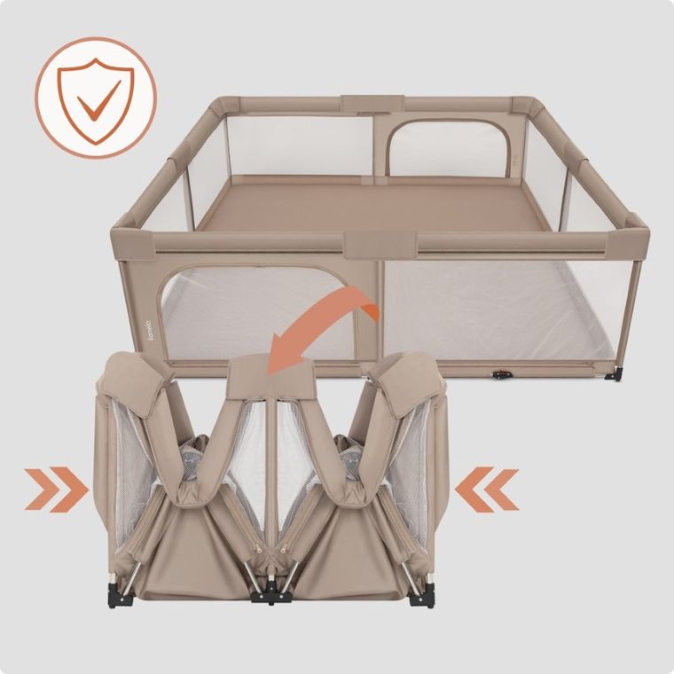 Lionelo, Florence XL Easy Fold, tarc pentru copii, Beige Sand