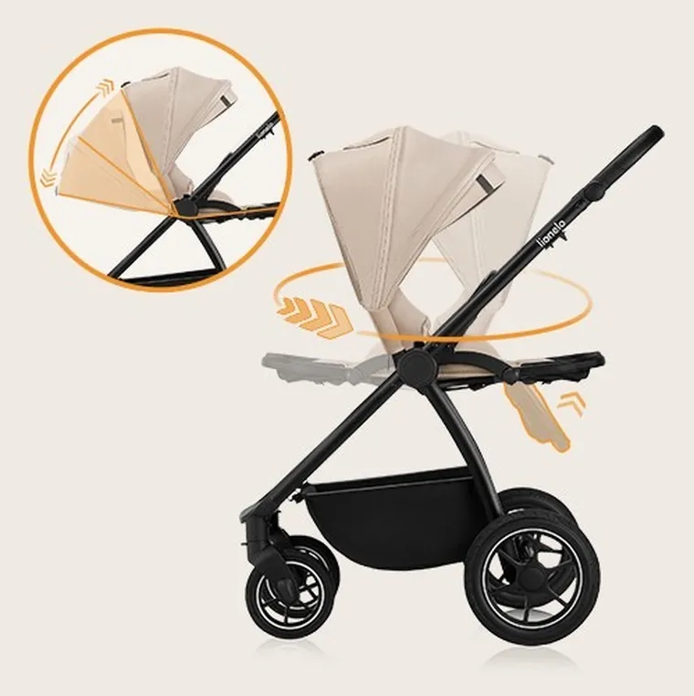 Lionelo, Meril, carucior multifunctional 3in1, Beige Sand