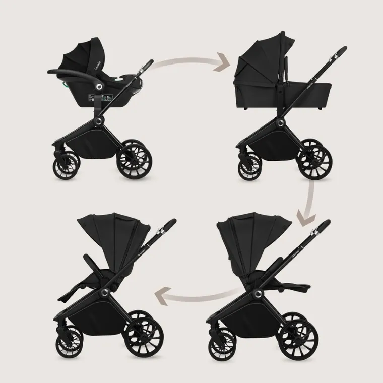 Lionelo, Mika Plus, carucior multifunctional 3in1, Black Onyx