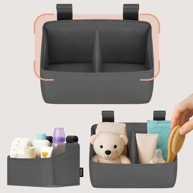 Lionelo, Sidepocket, organizator pentru patut, mic, Grey