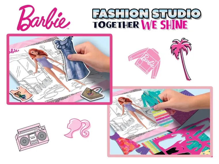 Lisciani, Barbie, Fashion Studio, mapa cu stickere