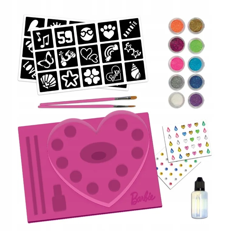 Lisciani, Barbie, My Glitter Tattoo, set creativ