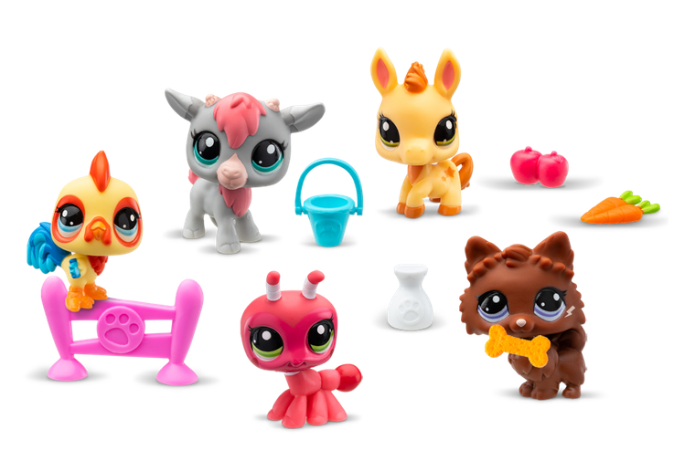 Littlest Pet Shop, Farm, set de 5 figurine si accesorii