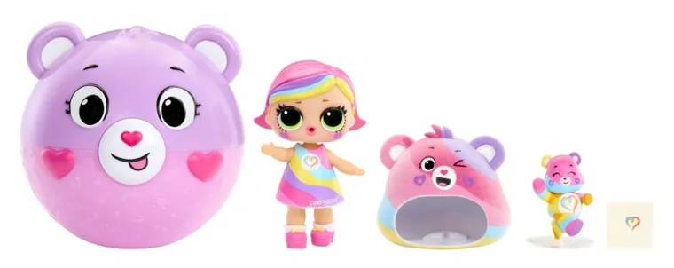 L.O.L. Surprise, Loves Care Bears, bila surpriza cu mini papusa si ursulet, 1 buc.