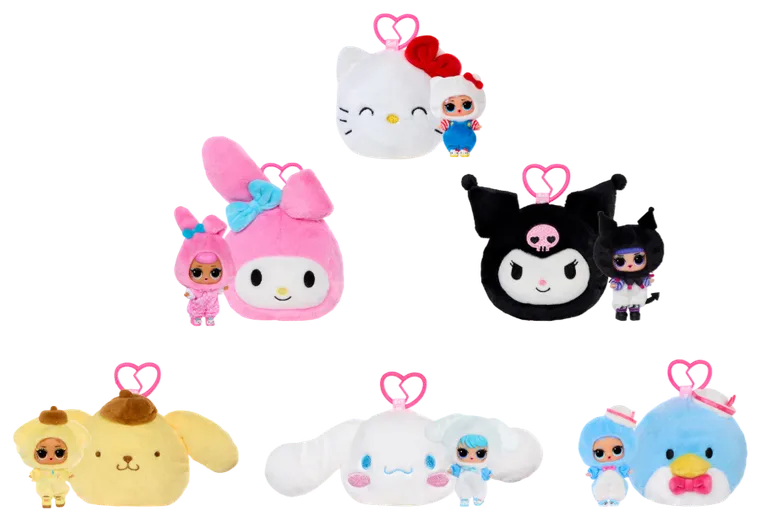L.O.L. Surprise, Loves Hello Kitty, Reversible Plush, mini papusa intr-o cutie de plus, 1 buc.