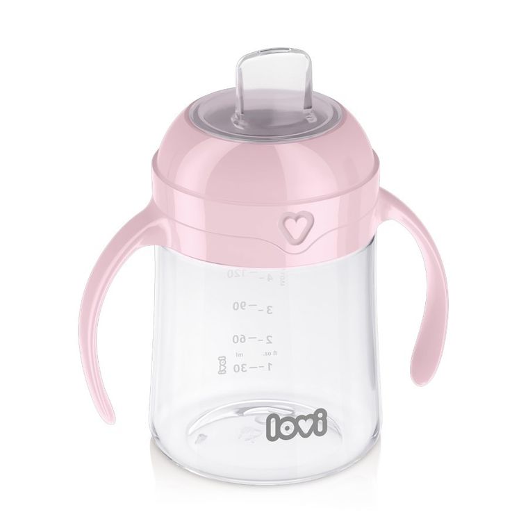 Lovi, cana pentru bebelusi cu mustiuc, roz, 150 ml
