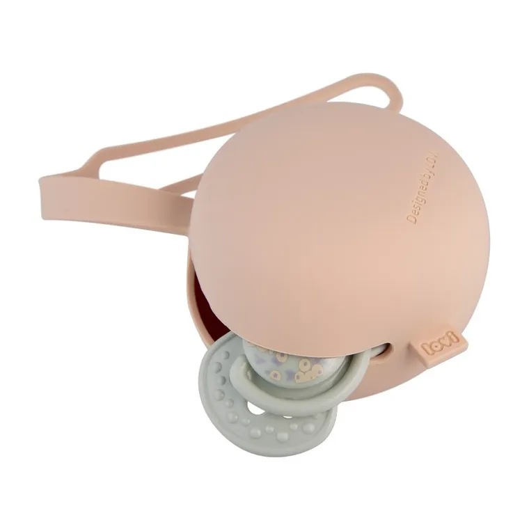 Lovi, cutie din silicon pentru suzeta, Nude