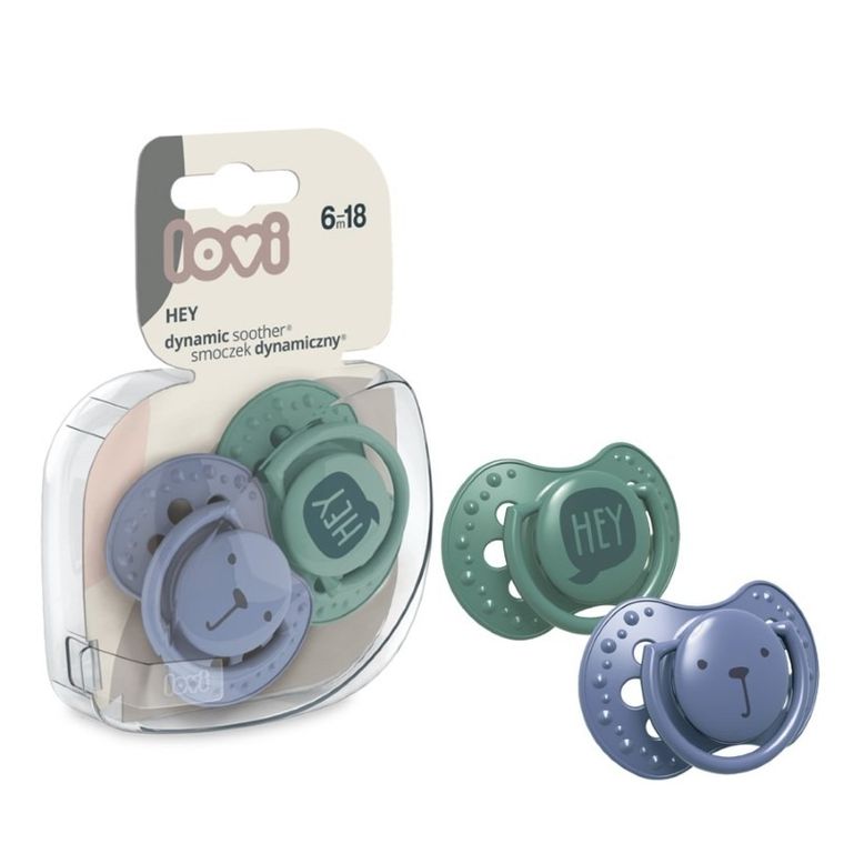 Lovi, Hey Boy, suzeta dinamica din silicon, 6-18 luni, 2 buc.