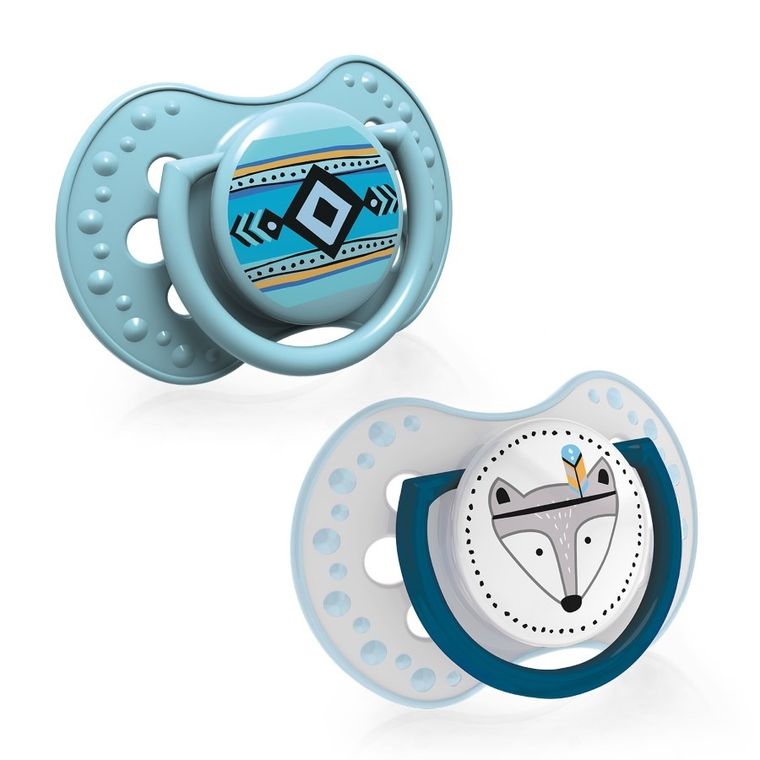 Lovi, Indian Summer Boy, suzeta dinamica din silicon, 6-18 luni, 2 buc.