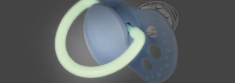 Lovi, Night&Day, suzeta dinamica din silicon, 18m+, albastru, 2 buc.