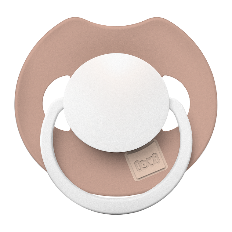Lovi, Prime, suzeta dinamica din silicon, Ivory + Blush Glow, 6-18 luni, 2 buc.