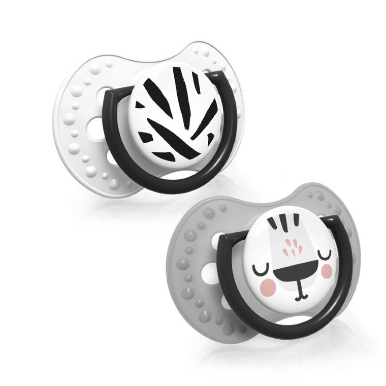 Lovi, Salt & Pepper, suzeta dinamica din silicon, 0-3 luni, 2 buc.