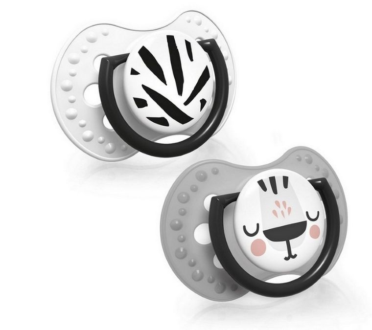 Lovi, Salt & Pepper, suzeta dinamica din silicon, 6-18 luni, 2 buc.