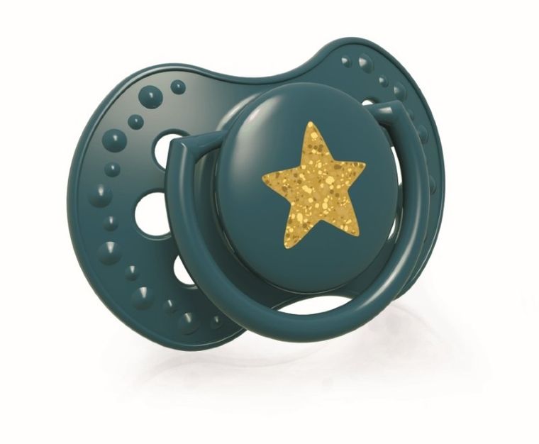 Lovi, Stardust Green, suzeta dinamica din silicon, 3-6 luni, 2 buc.