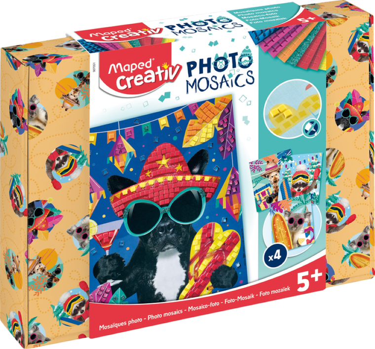 Maped Creativ, Fotografii mozaic, Animalute de calatorie, set creativ