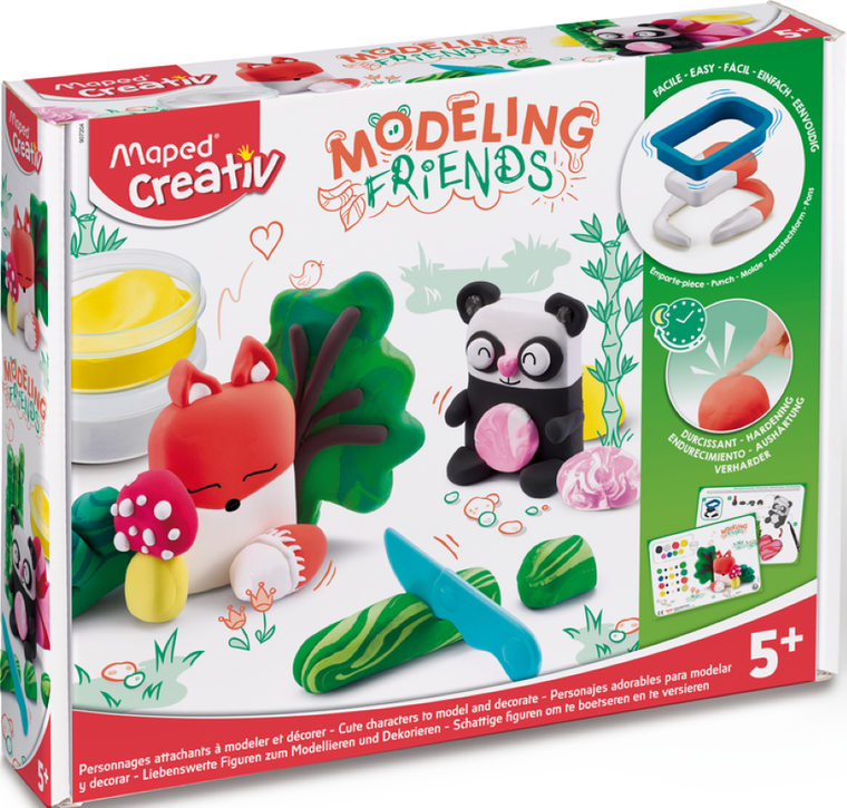 Maped Creativ, Friends, plastilina, animalute dragalase, 2-18g, 1-31g