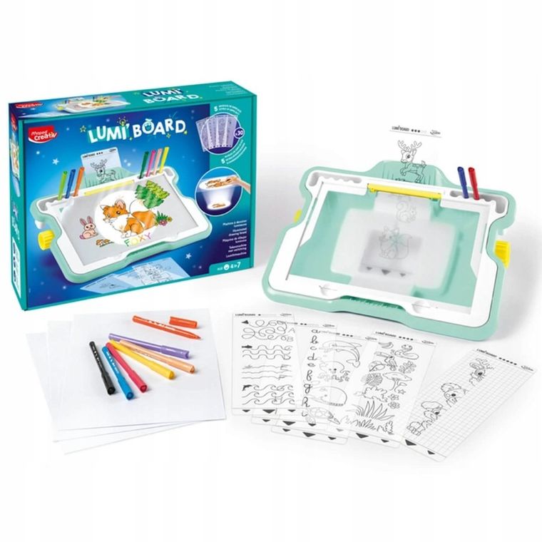 Maped Creativ, tabla alba iluminata cu sabloane de trasare