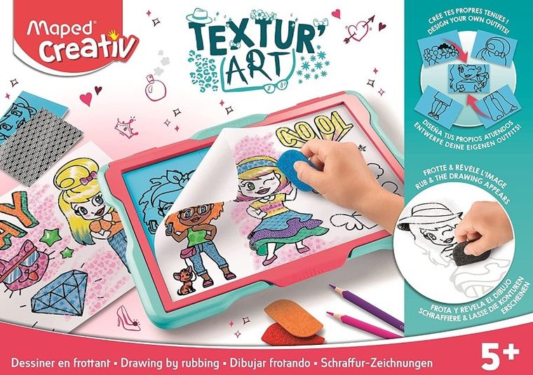 Maped Creativ, Textur'Art, tableta de desenat, set artistic, rosu-albastru
