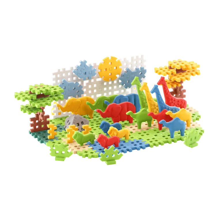 Marioinex, Mini Waffle, Animals Safari, set de constructie, 100 piese