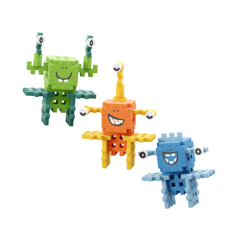 Marioinex, Mini Waffle, Crazy Monsters, Space Jinks, set de constructie, 60 piese