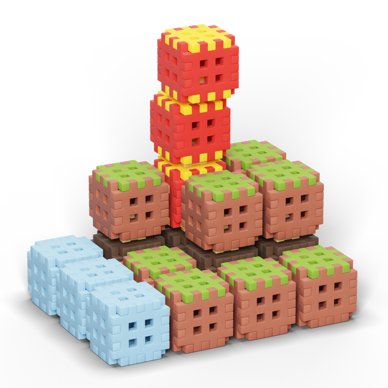 Marioinex, Mini Waffle, Green Blocks, set de constructie, 142 piese