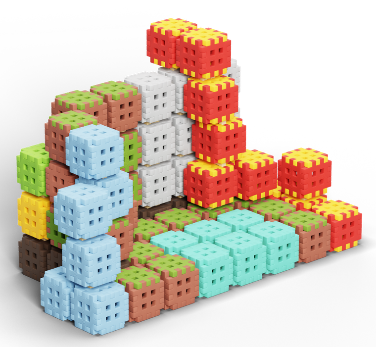 Marioinex, Mini Waffle, Green Blocks, set de constructie, 502 piese