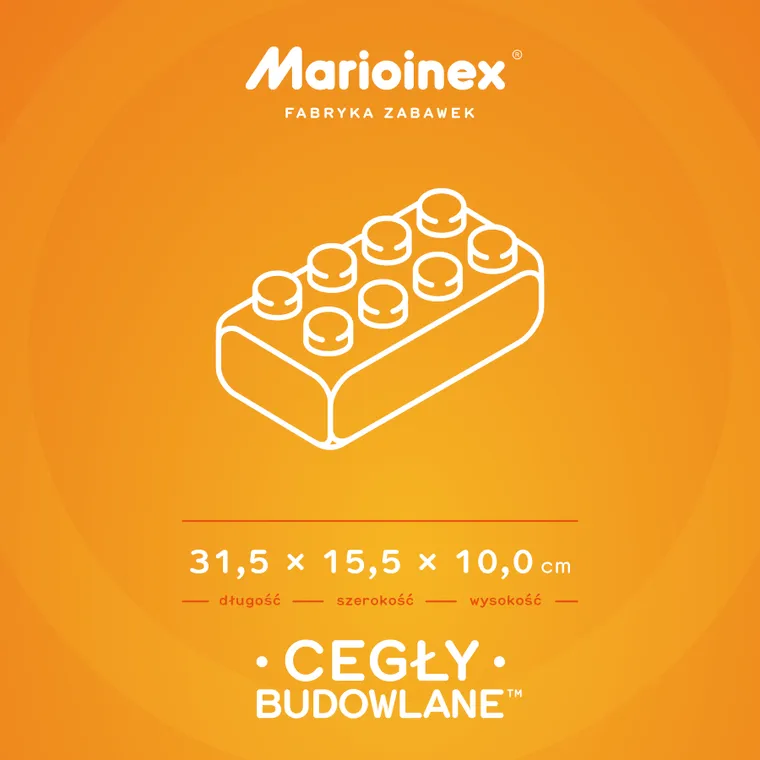 Marioinex, set de constructie, caramizi, blocuri XXL, pastelowe, 33 piese