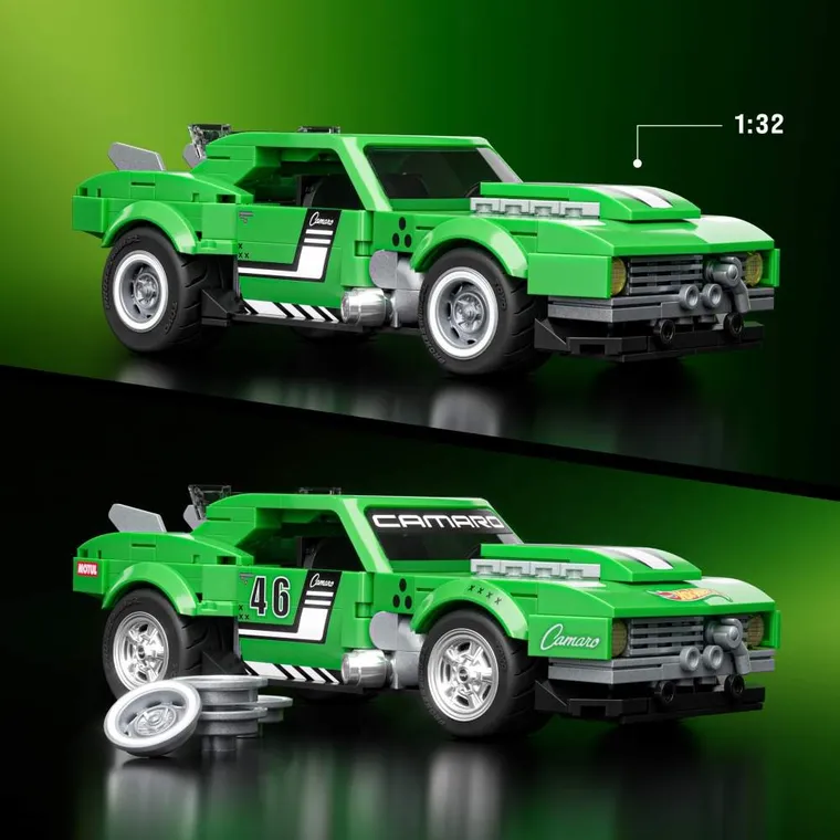 Mattel Brick Shop, Hot Wheels, Speed Series Custom ’68 Camaro, set de constructie, 289 piese