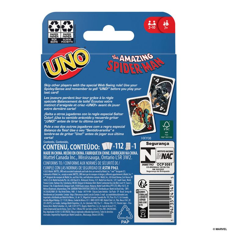 Mattel, UNO The Amazing Spider-Man, joc de carti