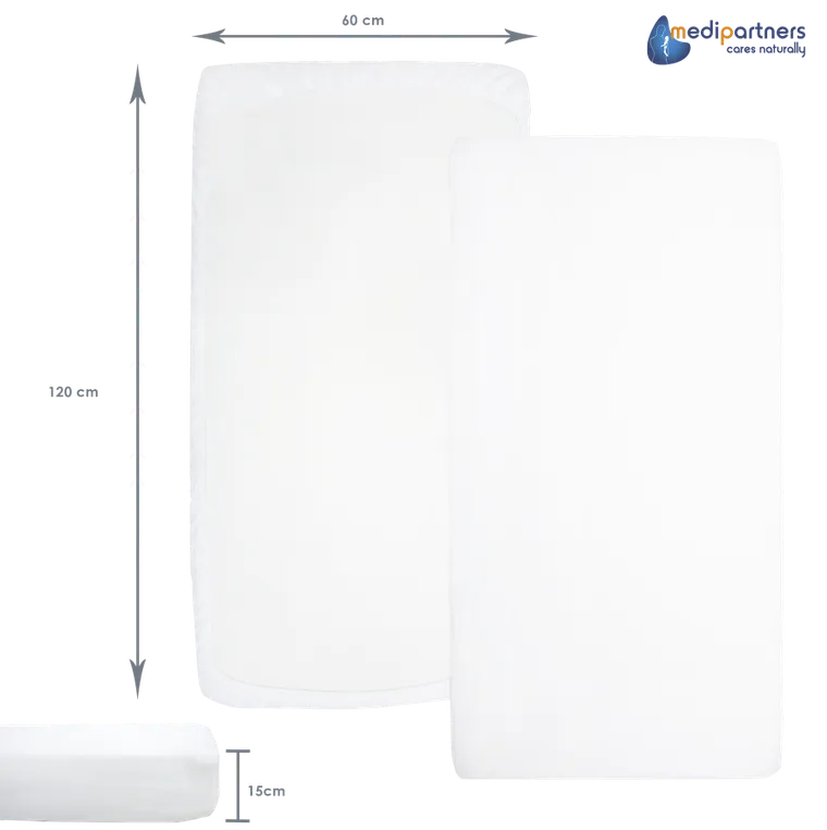 Medi Partners, cearceaf cu elastic, alb, 120-60 cm