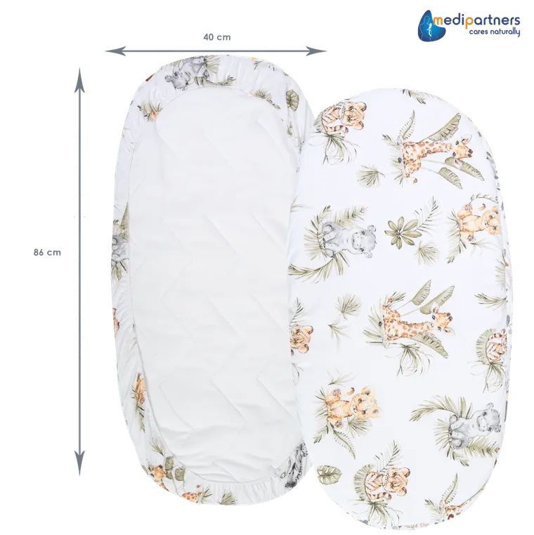 Medi Partners, Safari, cearceaf din bumbac cu elastic pentru carucior