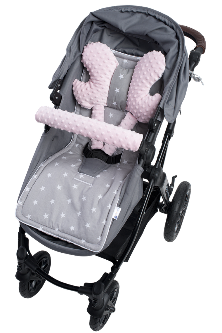 Medi Partners, Stars, insertie pentru carucior, set, gri, roz deschis