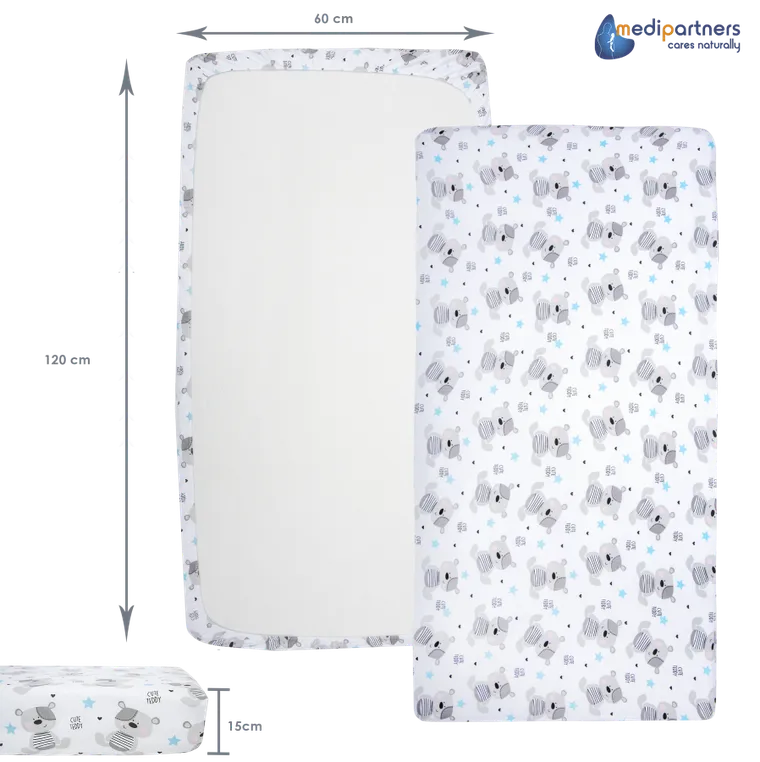 Medi Partners, Teddy, cearceaf cu elastic, 60-120 cm