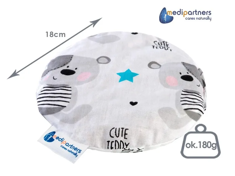 Medi Partners, Teddy, perna termica mica cu samburi de visine, albastru