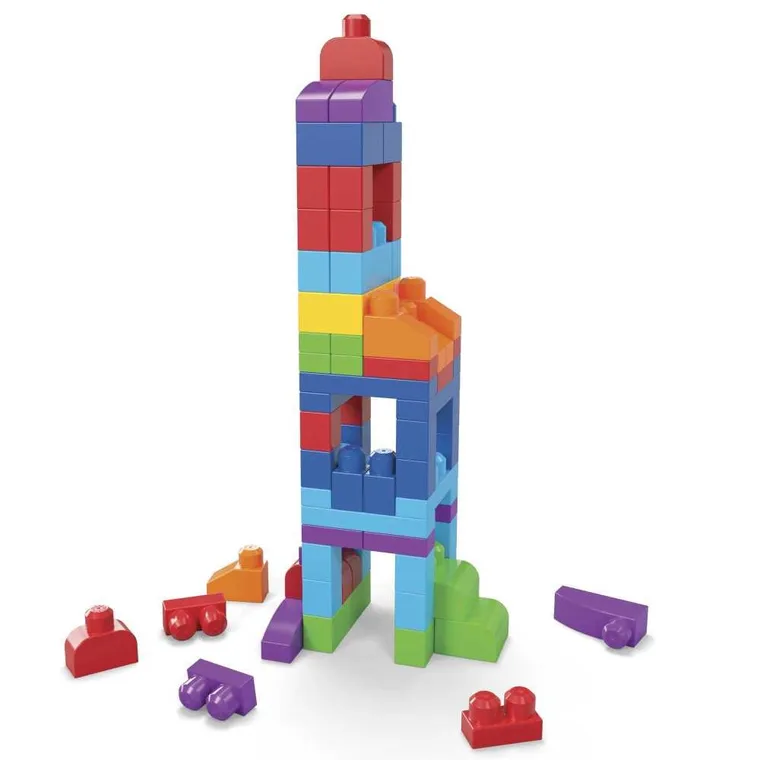 MEGA Bloks, gentuta cuburi, albastru, set de constructie, 80 piese