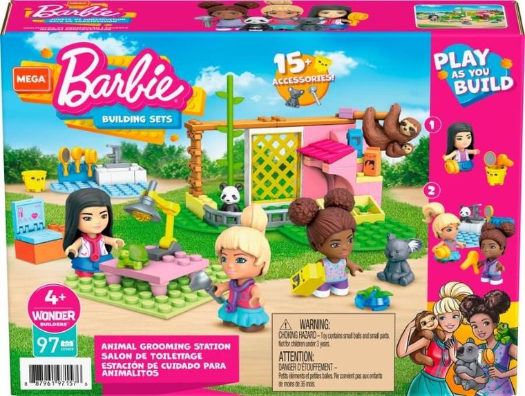 MEGA Construx, Barbie, Animal Grooming, set de constructie, 97 piese