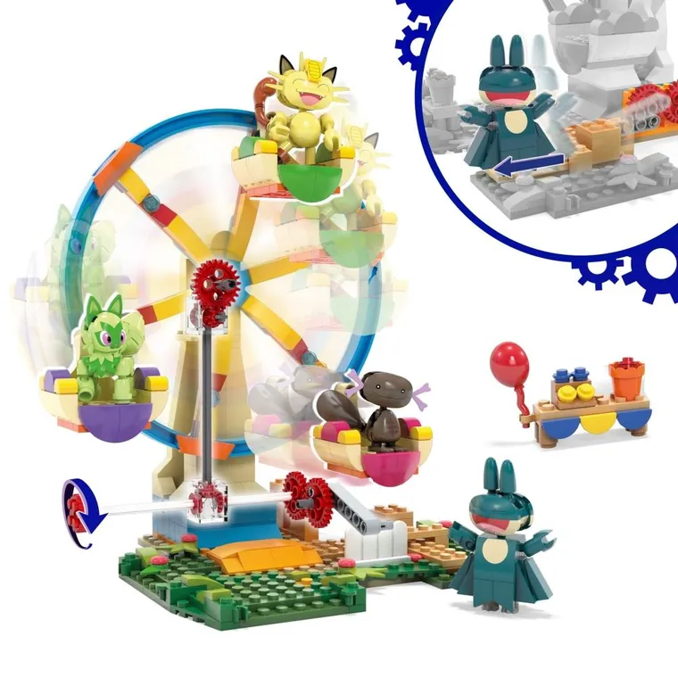 MEGA Pokemon, Ferris Wheel Fun, set de constructie, 393 piese