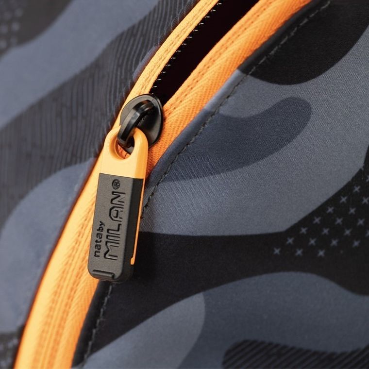 Milan, Black Camouflage, rucsac pentru scoala, negru-portocaliu