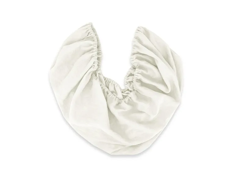 MimiNu, cearceaf cu elastic, din muselina, crema, 120-60 cm