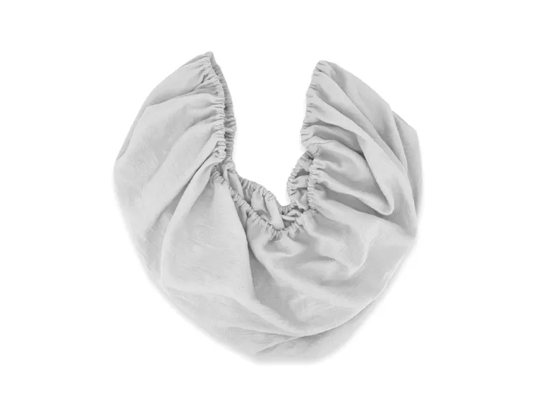 MimiNu, cearceaf cu elastic, din muselina, gri, 120-60 cm