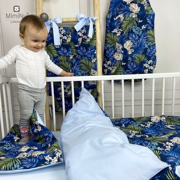 MimiNu, cearceaf cu elastic, jersey, albastru, 60-120 cm