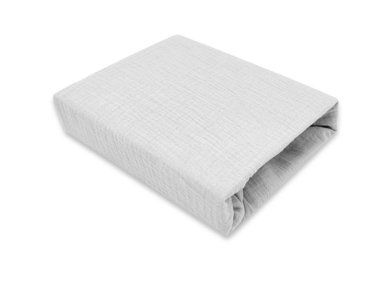 MimiNu, cearceaf cu elastic pentru gondola, cos Moses, muselina, gri, 35-80 cm