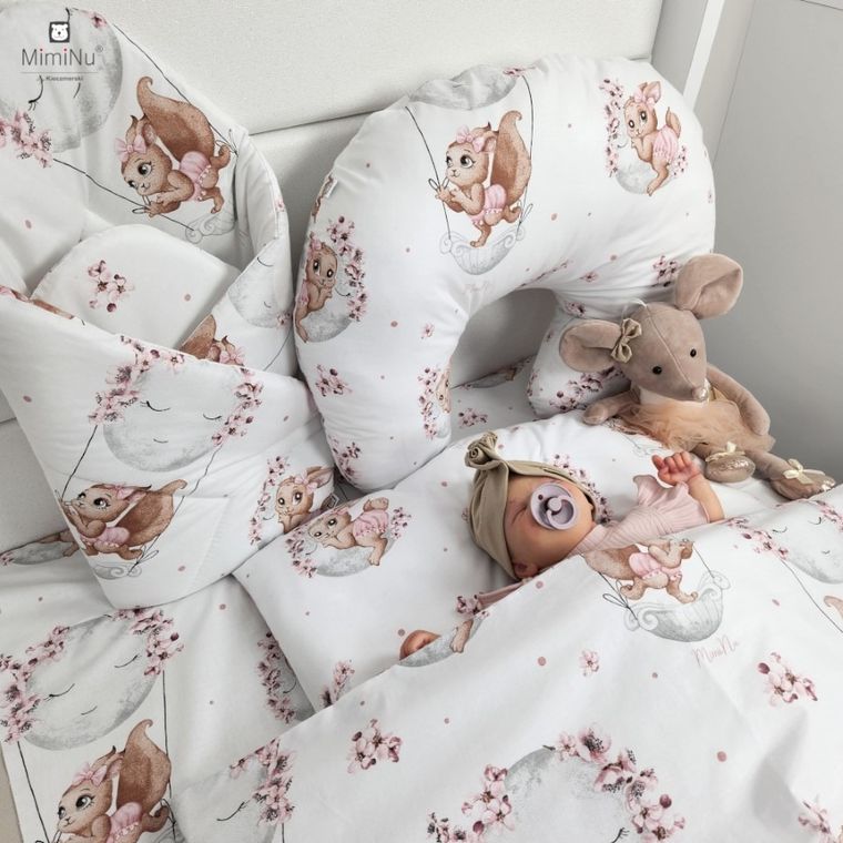 MimiNu, Lili, set lenjerie de pat single, roz, 135-100 cm