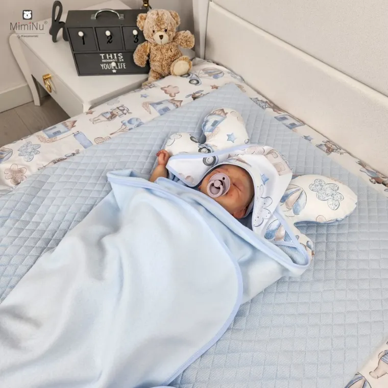 MimiNu, Piloti, prosop cu gluga, albastru, 100-100 cm