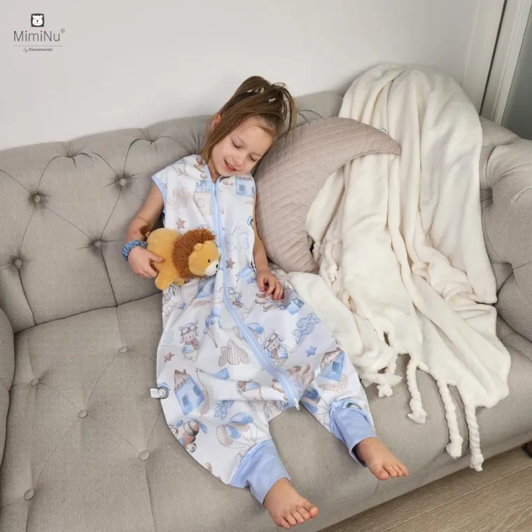 MimiNu, Piloti, sac de dormit cu picioare, calduros, TOG 2.5, marime S, 1-2,5 ani, albastru