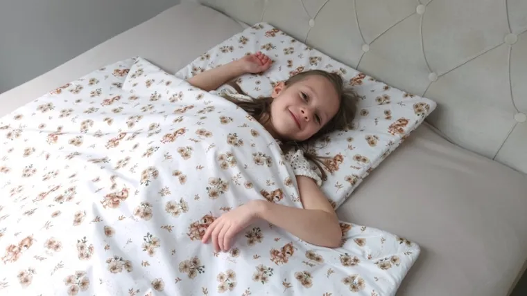 MimiNu, Ratuci, set lenjerie de pat single cu umplutura, bej, 135-100 cm