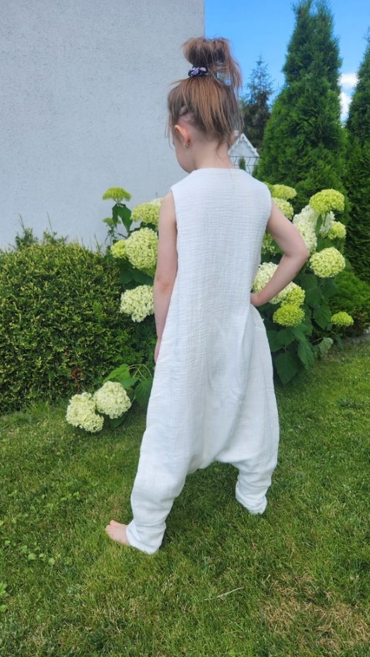 MimiNu, sac de dormit subtire de vara cu picioare, muselina, TOG 0.5, marime M, 2-6 ani, ecru