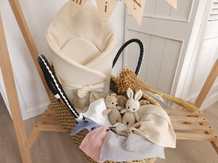 MimiNu, scutece din muselina, bej, 30-30 cm, 2 buc.